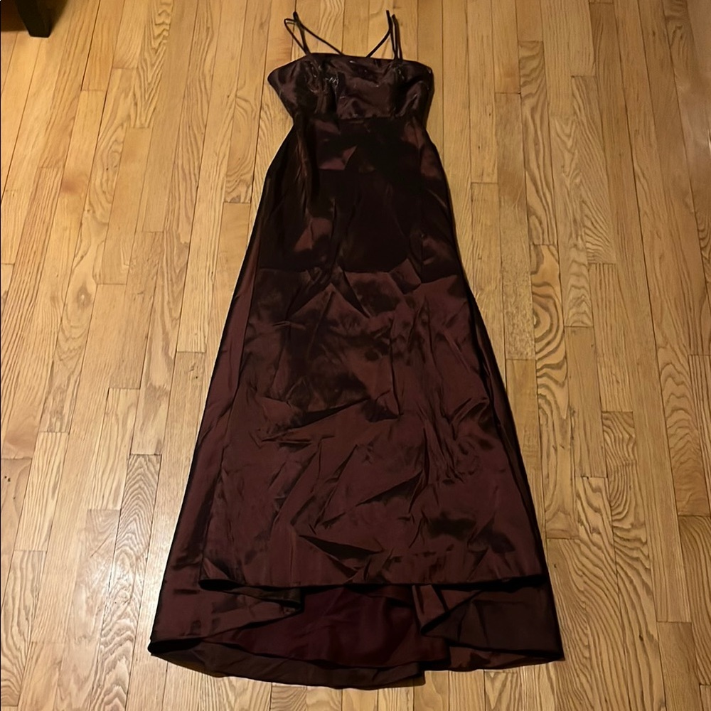 Elegant Burgundy Satin Dress
